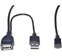 PremiumCord Cable Adaptador USB, USB Tipo A/Hembra + Tipo A/Macho, Conector Micro B/OTG