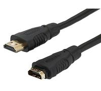 PremiumCord Cable Alargador HDMI 4K High Speed 3 m, Vídeo 4K 2160p, Full HD 1080p, Deep Color, 3D, ARC, HDR, Dolby TrueHD, 10,2Gbps, Conectores Dorados, Negro