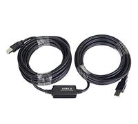 PremiumCord Cable Alargador USB Activo con Repetidor 20m, USB A Macho a B Macho, Cable USB 2.0 de Alta Velocidad, 2X Blindados, AWG20/28, Color Negro, Longitud 20m