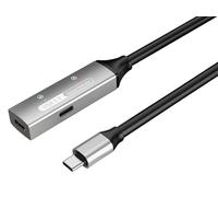 PremiumCord Cable Alargador USB-C Activo con Repetidor 10m, USB-C Hembra a Macho, USB 3.2 Gen 1 Super Speed 5 Gbit/s, 2x Blindados, AWG20/28, Carcasa de Aluminio, Color Negro, Longitud 10m