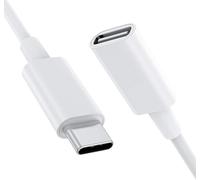 PremiumCord Cable Alargador USB-C, Cable de Datos Superspeed USB 3.2 Generación 1 hasta 5Gbit/s, Cable de Carga de 60 W, Tipo C Hembra a Macho, Blanco, Longitud 2m