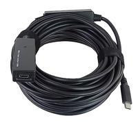 PremiumCord Cable alargador USB-C con repetidor M/F macho a hembra USB 3.2 Gen 1, 5 Gbps, color negro, longitud 10 m