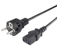 PremiumCord Cable de Alimentación de 230 V, 2 m, con Contacto A Tierra A Enchufe C13, IEC 320, Cable de Alimentación para PC de 3 Pines, Color Negro