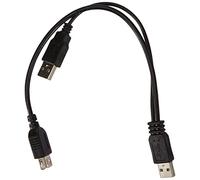 PremiumCord Cable de alimentación USB 2.0 en Y, USB A Hembra a 2 Conectores A, Color Negro, Longitud 0,4 m + 0,5 m