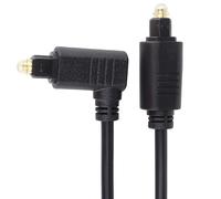 PremiumCord Cable de Audio Óptico Toslink Acodado 1m, Toslink Macho A Macho 90°, Cable Digital para Sistema Estéreo HiFi Sounbar TV, HQ Audio, Chapado En Oro, Color Negro