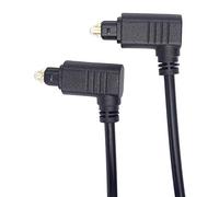 PremiumCord Cable de Audio Óptico Toslink Acodado 2m, Toslink Macho 90° A Macho 90°, Cable Digital para Sistema Estéreo HiFi Sounbar TV, HQ Audio, Chapado En Oro, Color Negro