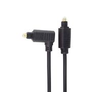 PremiumCord Cable de Audio Óptico Toslink Acodado 2m, Toslink Macho A Macho 90°, Cable Digital Para Sistema Estéreo Hifi Sounbar TV, HQ Audio, Chapado En Oro, Color Negro
