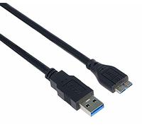 PremiumCord Cable de Conexión Micro USB 3.0 de 0,5m, USB A Macho a Micro B Macho, Cable de Datos USB 3.0 Superspeed 5Gbit/s, 9 Pines, 3X Blindados, AWG28, Color Negro, 0,5m