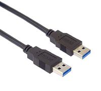 PremiumCord Cable de Conexión USB 3.0 A-A Super Speed 2m, Cable de Datos Superspeed hasta 5Gbit/s, Cable de Carga, USB Tipo A Macho a USB Tipo A Macho, 9pin, Color Negro, Longitud 2m