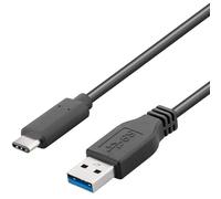 PremiumCord Cable de Conexión USB 3.2 Gen 1, Cable de Datos Superspeed hasta 5Gbit/s, Cable de Carga hasta 2A, Potencia 40W, USB Tipo A Macho a USB Tipo C Macho, Color Negro, Longitud 1m