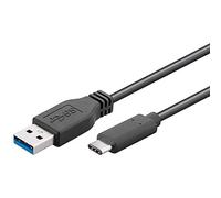 PremiumCord Cable de Conexión USB 3.2 Gen 1, Cable de Datos Superspeed hasta 5Gbit/s, Cable de Carga hasta 2A, Potencia 40W, USB Tipo A Macho a USB Tipo C Macho, Color Negro, Longitud 1m