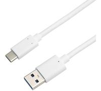 PremiumCord Cable de Conexión USB 3.2 Gen 2, Cable de Datos Superspeed hasta 10Gbit/s, Cable de Carga hasta 3A, Potencia 60W, USB Tipo A Macho a USB Tipo C Macho, Color Blanco, Longitud 0,5m