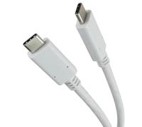 PremiumCord Cable de Conexión USB-C 3.2 Gen 1, Cable de Datos Superspeed hasta 5Gbit/s, Cable de Carga hasta 2A, Potencia 40W, Clavija USB 3.2 Generación 1 Tipo C, Color Blanco, Longitud 1m