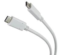 PremiumCord Cable de Conexión USB-C 3.2 Gen 1, Cable de Datos Superspeed hasta 5Gbit/s, Cable de Carga hasta 2A, Potencia 40W, Clavija USB 3.2 Generación 1 Tipo C, Color Blanco, Longitud 1m