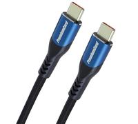 PremiumCord Cable de Conexión USB-C 3.2 Gen 2x2, Cable de Datos Superspeed Hasta 20Gbit/s, Cable de Carga Hasta 5A, Potencia 100W, Soporta PD3.0 / QC4.0, USB 3.2 Generation 2x2, Azul, Longitud 0,5m