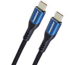 PremiumCord Cable de Conexión USB-C 3.2 Gen 2x2, Cable de Datos Superspeed Hasta 20Gbit/s, Cable de Carga Hasta 5A, Potencia 100W, Soporta PD3.0 / QC4.0, USB 3.2 Generation 2x2, Azul, Longitud 3m