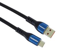 PremiumCord Cable de Conexión USB, Cable de Carga Hasta 5A, Potencia 100W, PD 3.0 / QC 4.0, Cable de Datos High-Speed Hasta 480 Mbit/s, USB A Macho a USB C Macho, Color Negro/Azul, Longitud 0,5m