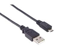 PremiumCord Cable de Conexión USB - Micro USB 0,2m, USB A Macho a Micro B Macho, Cable de Datos USB 2.0 de Alta Velocidad 480Mbit/s, 5 Pines, 2X Blindados, AWG28, Color Negro, 0,2m