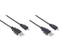 PremiumCord Cable de Conexión USB - Micro USB 5m, Macho a Macho, Cable de Datos de Alta Velocidad 480Mbit/s, 5 Pines, 2X Blindados, AWG28, Color Negro, 5m (Paquete de 2)