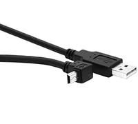 PremiumCord Cable de Conexión USB - Mini USB 2m, USB A Macho a Mini B Macho Curvado 90°, Cable de Datos USB 2.0 de Alta Velocidad 480Mbit/s, 5 Pines, 2X Blindados, AWG28, Color Negro, 2m