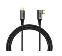 PremiumCord Cable De Conexión USB4™ Tipo C, Thunderbolt 3, 8K@60Hz, Cable De Datos Ultraspeed Hasta 40Gbit/S, Enchufe Curvo Tipo C, Carga Rápida Hasta 240W, Color, Longitud 1,2m
