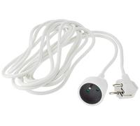 PremiumCord Cable de Extensión 230V con Seguridad Infantil, Cable de Alimentación, Alargador Schuko, Toma de Corriente Tipo F, Blanco, 7m
