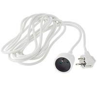 PremiumCord Cable de Extensión 230V con Seguridad Infantil, Cable de Alimentación, Alargador Schuko, Toma de Corriente Tipo F, Blanco, 10m