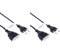 PremiumCord Cable de Extensión de 230V, 2m, con Enchufe Europeo Y Enchufe Europeo, Extensión de Cable de Alimentación para 230V, Color Negro (Paquete de 2)