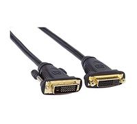 PremiumCord Kpdvimf2 - Cable alargador DVI (2 m, Doble Enlace, DVI-D (24 + 1) Hembra a Macho, Digital, Full HD 1080P 60 Hz, 2 m), Color Negro