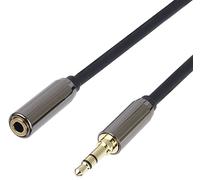 PremiumCord Cable de Extensión HQ Jack de 3,5 mm, Conector Jack de 3,5 mm, Macho a Hembra, Cable de Extensión de Audio Auxiliar Para Auriculares, Blindado, Conector Metálico, M/F, Longitud 3 m