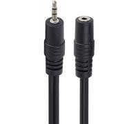 PremiumCord Cable de Extensión Jack de 2,5mm, Jack de 2,5mm, Macho a Hembra, Cable de Extensión de Audio para Auriculares Aux, Blindado, Color Negro, Longitud 3m