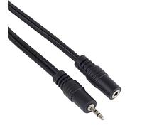 PremiumCord Cable de Extensión Jack de 2,5mm, Jack de 2,5mm, Macho a Hembra, Cable de Extensión de Audio Para Auriculares Aux, Blindado, Color Negro, Longitud 5m