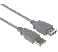 PremiumCord Cable de Extensión USB 2.0 de 0,5m, Cable de Datos de Alta Velocidad hasta 480Mbit/s, Cable de Carga, USB 2.0 Tipo a Hembra A Macho, 2X Apantallados, Color Gris, Longitud 0,5m