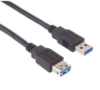 PremiumCord Cable de Extensión USB 3.0 de 0,5m, Cable de Datos Superspeed De hasta 5 Gbit/s, Cable de Carga, Conector USB 3.0 Tipo A, 9 Polos, 3X Apantallados, Color Negro, Longitud 0,5m