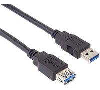 PremiumCord Cable de Extensión USB 3.0 de 1m, Cable de Datos Superspeed De Hasta 5 Gbit/s, Cable de Carga, Toma USB 3.0 Tipo a En El Enchufe, 9 Pines, 3x Blindado, Color Negro, Longitud 1m