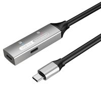 PREMIUMCORD Cable de Extensión USB-C Activo con Repetidor 25m, Conector Hembra a Macho Tipo C, USB 3.2 Gen 1 SuperSpeed 5Gbit/s, Doble Blindaje, Carcasa de Aluminio, Color Negro, Longitud 25m