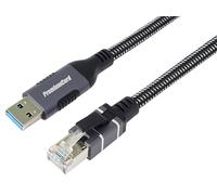 PremiumCord Cable Ethernet USB a RJ45 10/100/1000 Mbit/s, Cat 6 FTP, USB A Macho a RJ45 Macho, USB 3.2 Gen 1, Cable Trenzado Robusto, Color Gris Espacial, Longitud 3 m