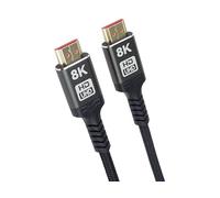 PremiumCord Cable HDMI 2.1 8K Ultra High Speed M/M 48Gbps con Ethernet, Resolución de Vídeo 8K@60Hz, Deep Color, 3D, EDID, ARC, HDR, 3x Blindado, Trenza de Cable Textil, Chapado en Oro, 1 m