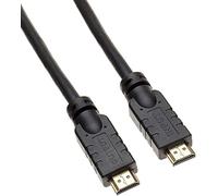 PremiumCord Cable HDMI 4K de Alta Velocidad 1.4 M/M con Amplificador, 10.2Gbps, Compatible con Video 4K@30Hz, Full HD 1080p, Deep Color, 3D, ARC, HDR, Dolby HD, Conectores Chapados en Oro, Negro, 15 m