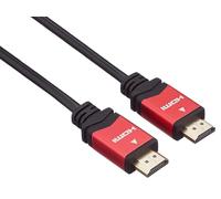 PremiumCord Cable HDMI 4K de Alta Velocidad M/M, 10,2Gbps con Ethernet, Compatible con Vídeo 4K@30Hz, Full HD 1080p, Deep Color, ARC, HDR, Dolby TrueHD, Conectores Chapados en Oro, Negro/Rojo, 2 m