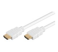 PremiumCord Cable HDMI 4K de Alta Velocidad M/M, 10,2Gbps con Ethernet, Compatible con Vídeo 4K@30Hz, Full HD 1080p, Deep Color, 3D, ARC, HDR, Dolby TrueHD, Conectores Chapados en Oro, Blanco, 0,5 m