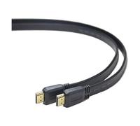 PremiumCord Cable HDMI 4K de Alta Velocidad M/M, 10,2Gbps con Ethernet, Compatible con Vídeo 4K@30Hz, Full HD 1080p, Deep Color, ARC, HDR, Dolby TrueHD, Conectores Chapados en Oro, Plano, Negro, 1,5 m