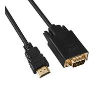 PremiumCord Cable HDMI a VGA con convertidor, resolución Full HD 1080p 60Hz, Conectores Dorados, Color Negro, Longitud del Cable 2 m