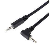 PremiumCord Cable Jack 5m, Conector 3.5mm, Macho a Macho 90°, Cable de Conexión de Audio Aux Para Auriculares, Para TV Celulares MP3 HiFi, Blindado, Color Negro