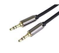 PremiumCord Cable Jack Estéreo HQ de 3,5 mm, Conector Jack de 3,5 mm, Stereojack Macho a Macho, Cable de Conexión de Audio Para Auriculares Auxiliar, Blindado, Conector Metálico, M/M, Longitud 3 m