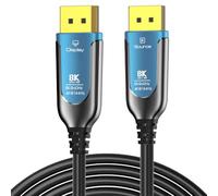 PremiumCord Cable óptico 8K DisplayPort 1.4 M/M 15 m, enchufe a enchufe, 32,4 Gbps, vídeo 8K@60Hz, 5K@60Hz, 4K@60Hz 2160p, conectores chapados en oro, azul/negro