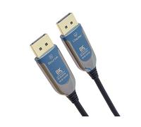 PremiumCord Cable Óptico 8K DisplayPort 1.4 M/M 50m, Enchufe a Enchufe, 32,4Gbps, Vídeo UHD 8K@60Hz 4320p, 4K@144Hz 2160p, Conectores Chapados en Oro, Azul/Negro