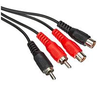 PremiumCord Cable RCA 2m, 2X RCA Conector RCA a 2X RCA Conector RCA, Cable de Extensión de Audio, Audio Estéreo, para TV, Celulares, MP3, HiFi, Color Negro