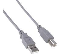 PremiumCord Cable USB 2.0 de Alta Velocidad M/M 0,5m, A Macho a B Macho, Cable de Conexión USB para Escáneres Etc., Doble Blindaje, AWG28, Color Gris, Longitud 0,5m