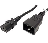 PremiumCord Conector de Alimentación 230V 1m, Cable de Alimentación IEC 320, Toma para Enchufe, IEC 320 C13 A C20, Cable de Alimentación 230V 10A, Color Negro